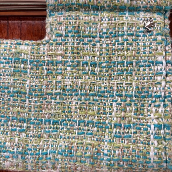 Putu by J. Macclear Blue/Green Tweed/Woven Clutch - Picture 2 of 7
